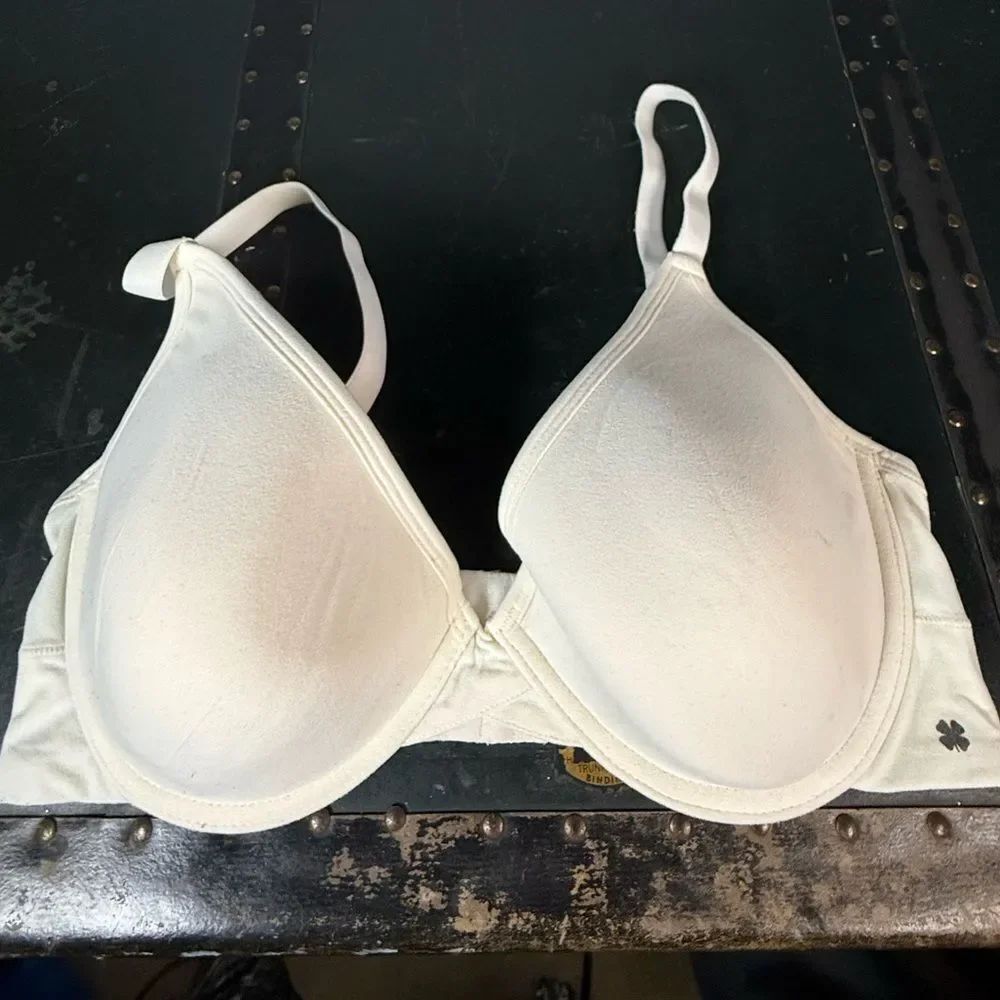 LUCKY BRAND SUPER SOFT 38D White BRA UNDER WIRE FULL COVERAGE SOLID CREAM